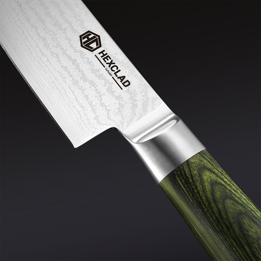 Damascus Steel Starter Knife Set. 2-pc (Green) - Image 2