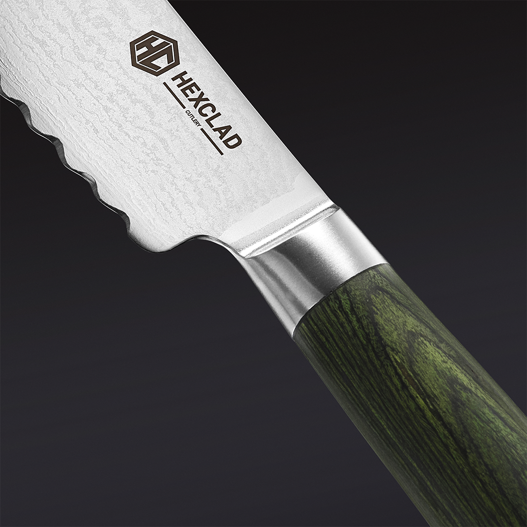 Damascus Steel Starter Knife Set. 2-pc (Green) - Image 3