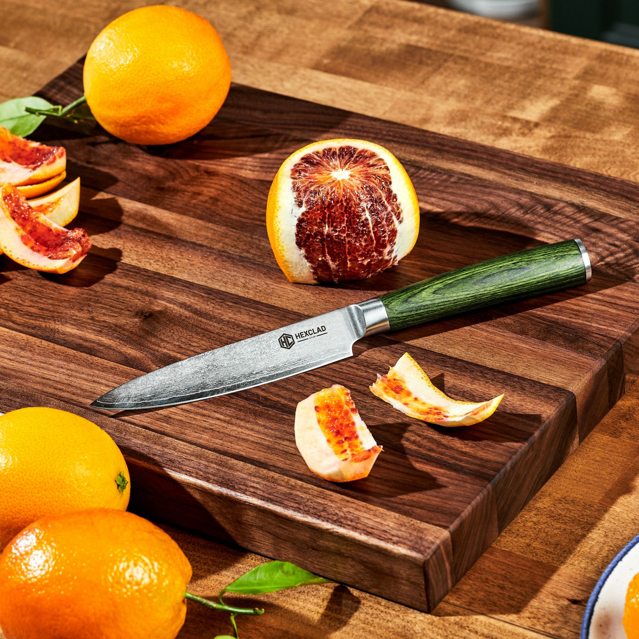 Essential Damascus Steel Knife Set. 6-pc (Green) - Image 6