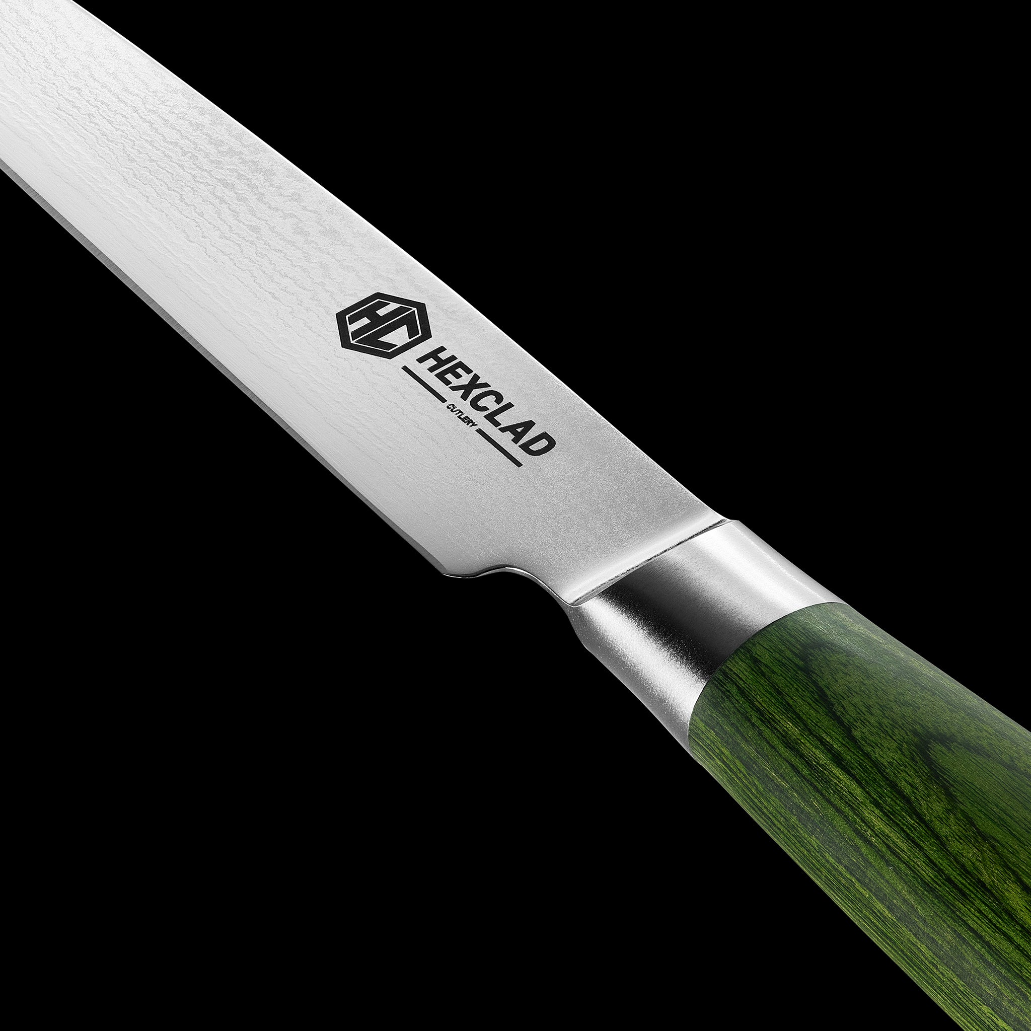 Damascus Steel Steak Knife Set. 4-pc (Green) - Image 3
