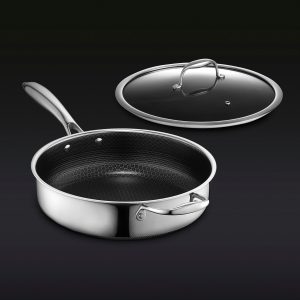 Hybrid Deep Sauté Pan with Lid. 3.3-Qt