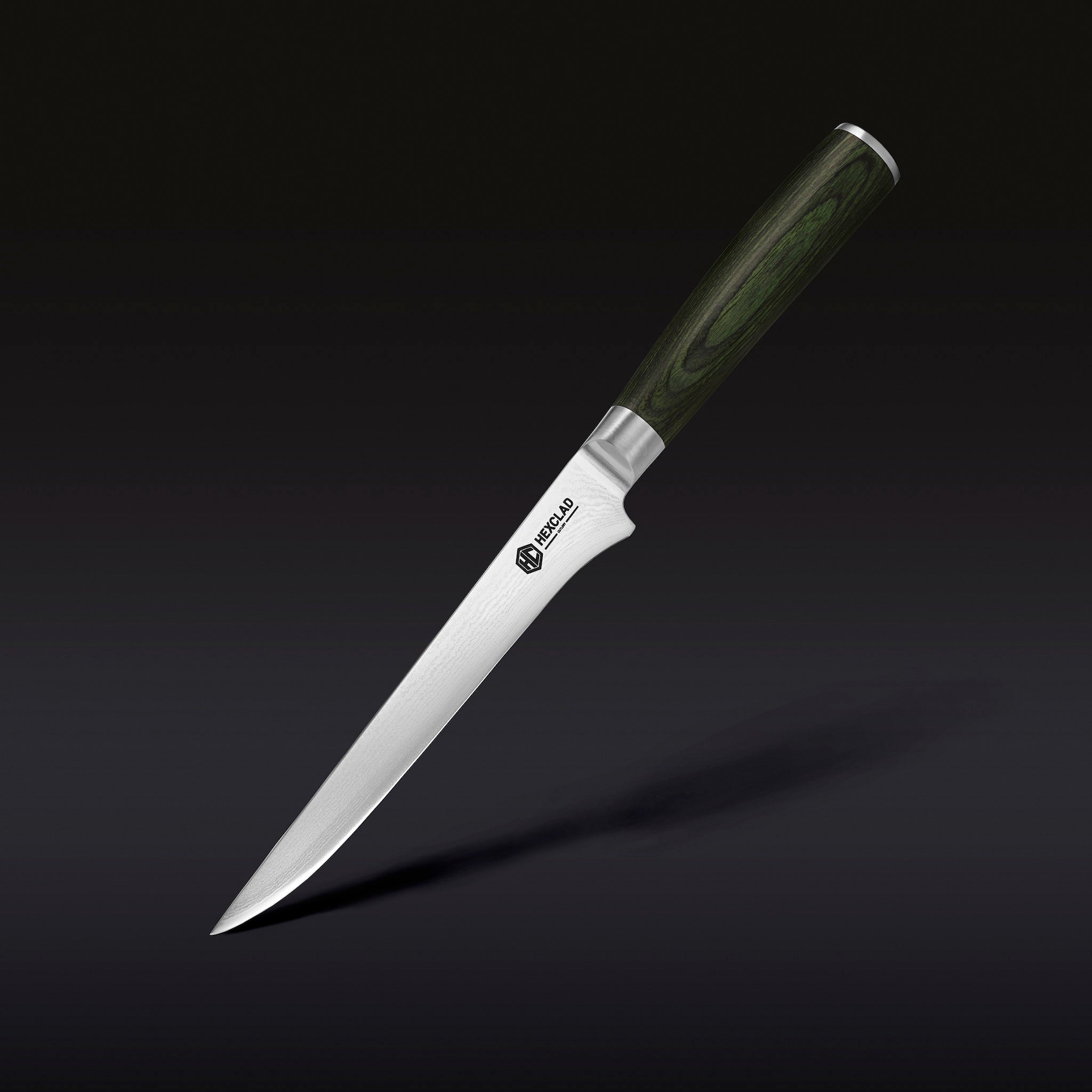 Damascus Steel Boning & Fillet Knife. 6 (Green)