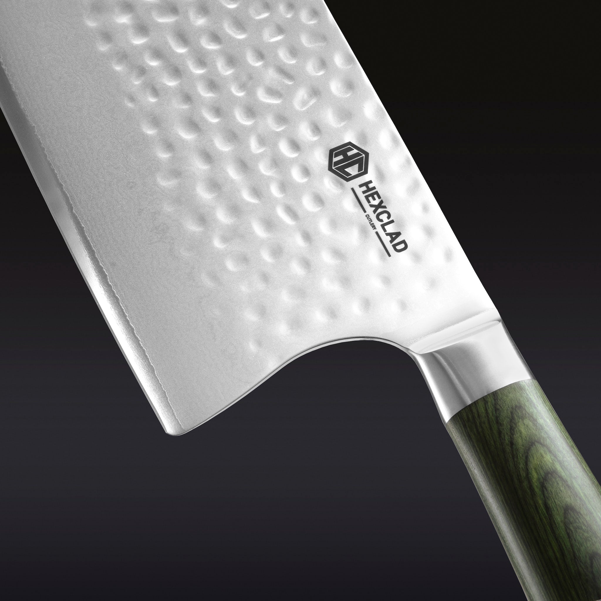 Damascus Steel Cleaver. 7 (Green) - Image 2