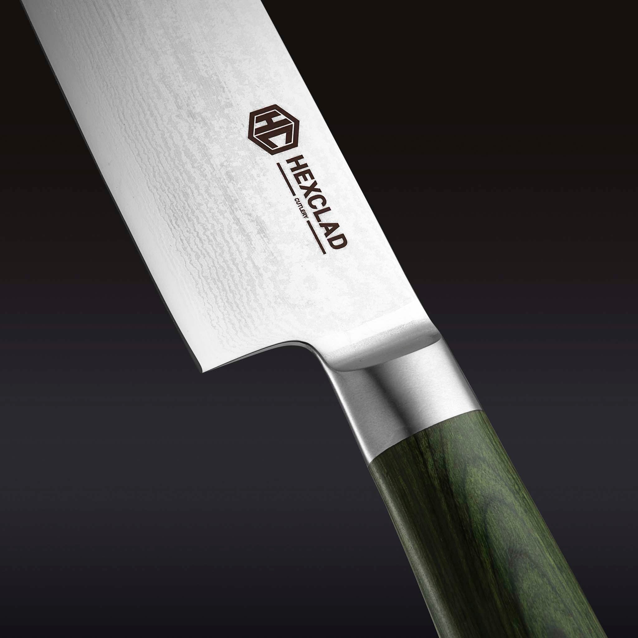 Damascus Steel Santoku Knife. 7 (Green) - Image 2