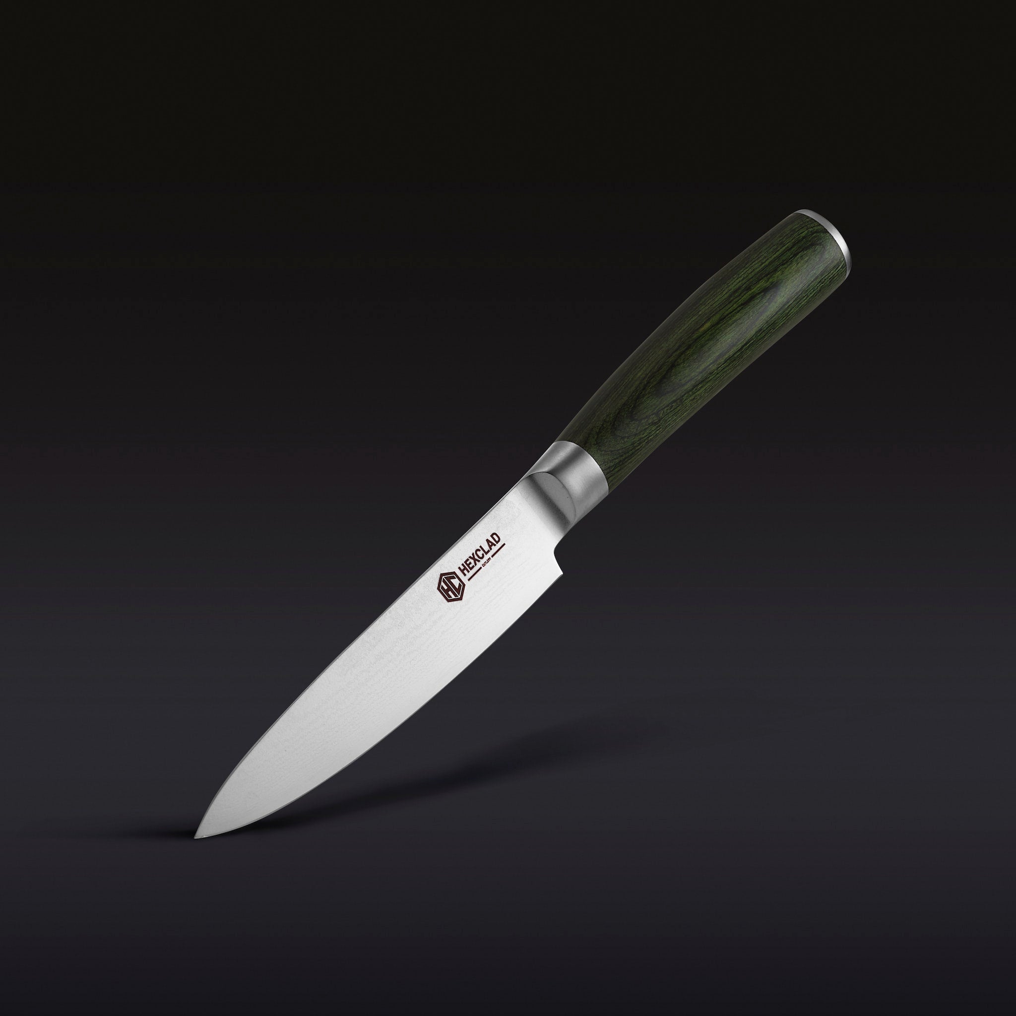 Damascus Steel Utility Knife. 5 (Green)