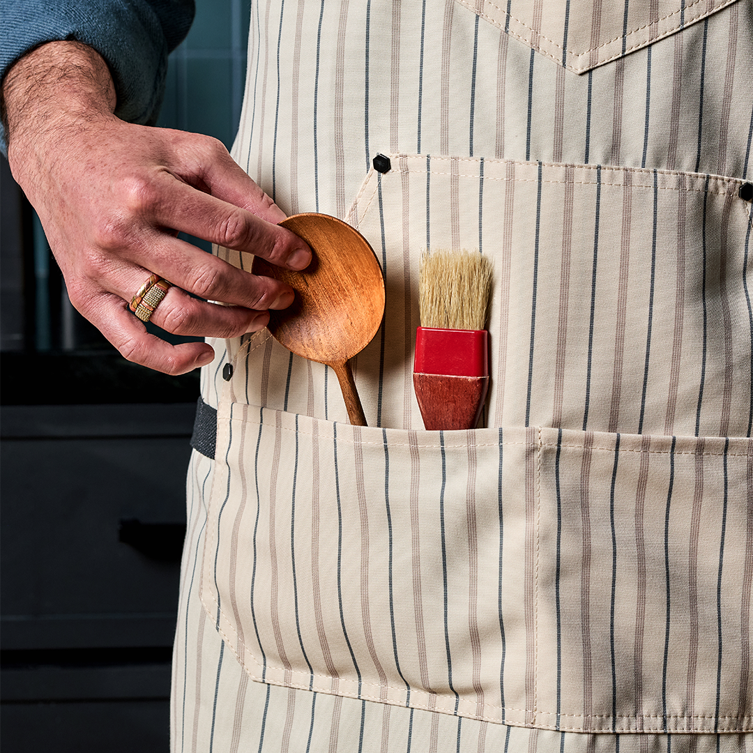 Eco Modern Apron (Pinstripe. Cream) - Image 6