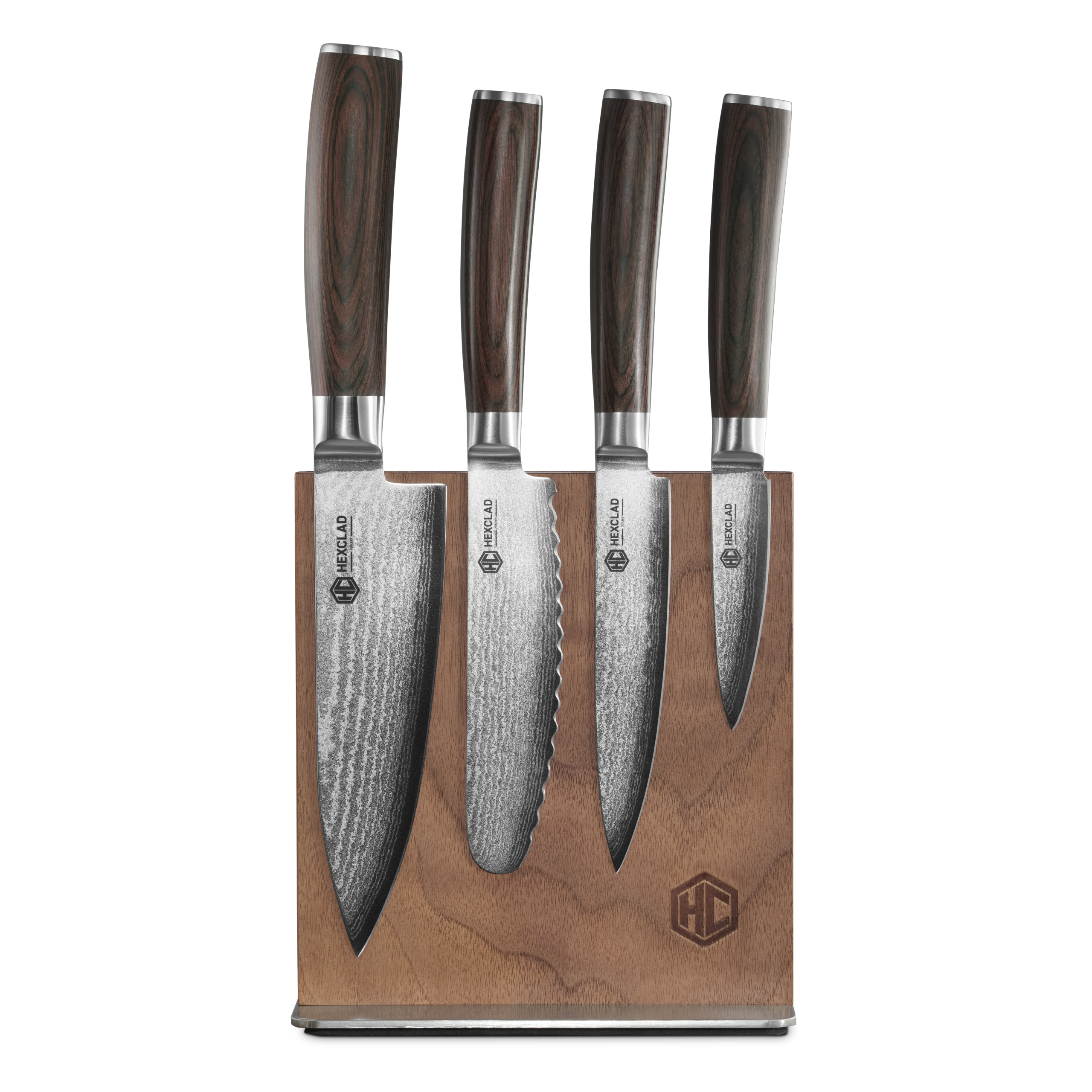 Damascus Steel Studio Knife Set. 5-pc (Espresso) - Image 2