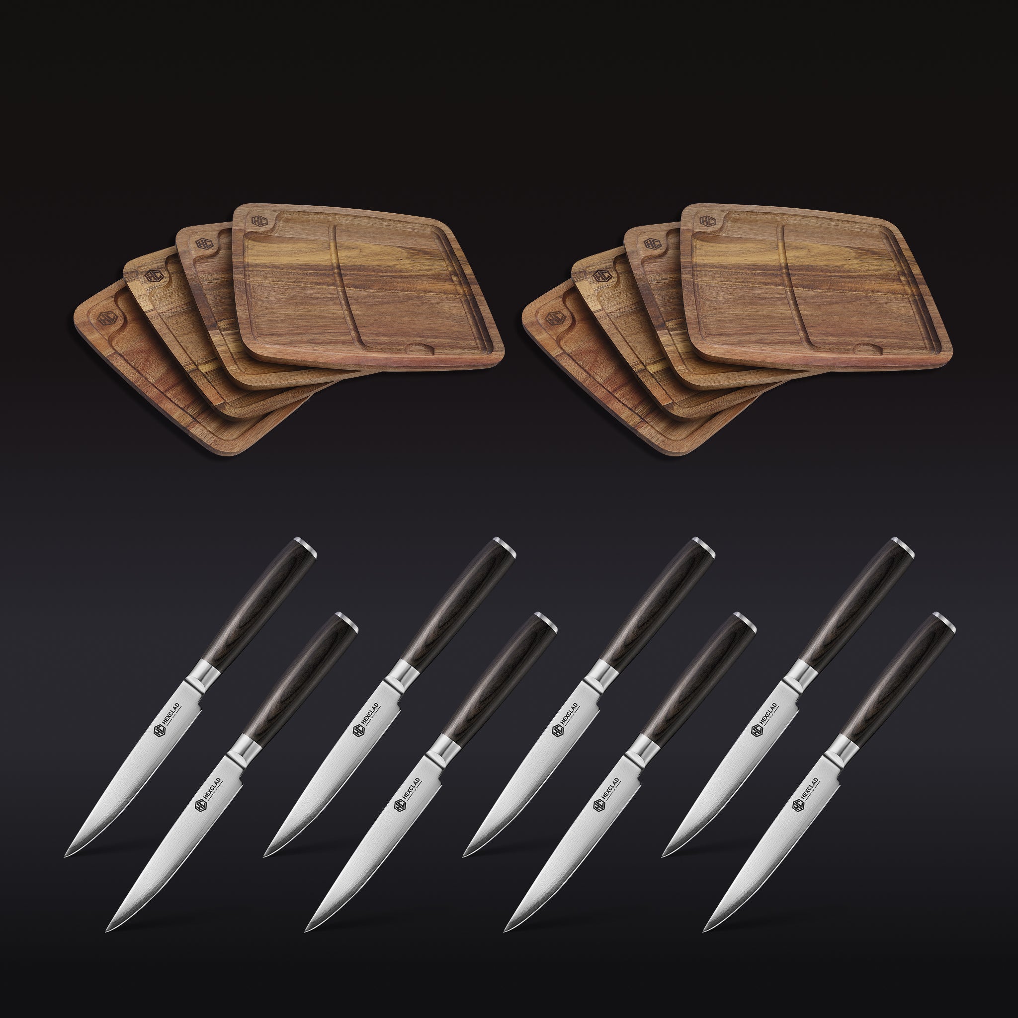Steak Knife & Bistecca Plate Set. 16-pc (Espresso)